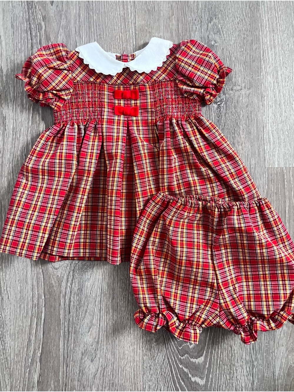 Vintage Plaid Dress 6-9 Months